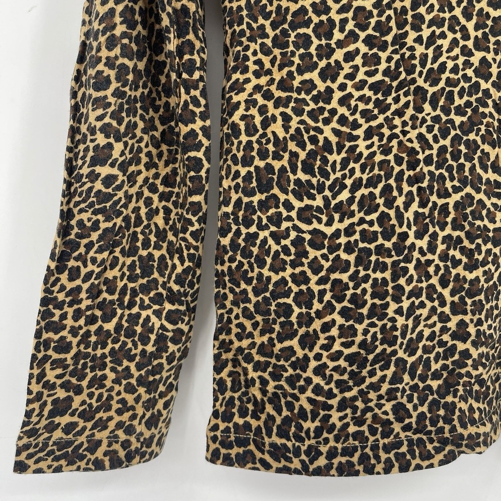 J. Crew Tissue Turtleneck Top Small Leopard Print Long Sleeve Cotton Women's - Picture 4 of 7